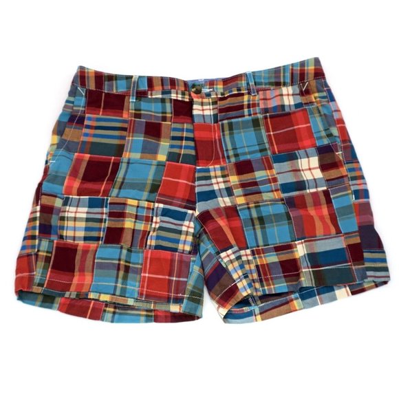 L.L. Bean Shorts Ll Bean Favorite Fit Madras Plaid Patchwork 6